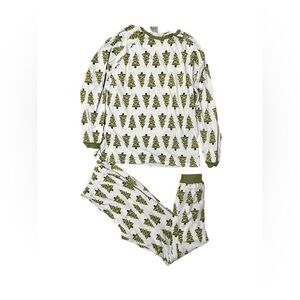 Men’s Christmas Pajama Set, Size Large, Light Blue with Christmas Trees